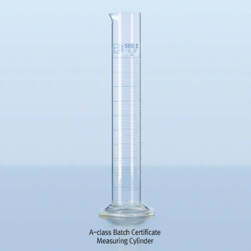 DURAN® A-&B-class Measuring Cylinder,Boro Glass 3.3,Tall-form·Spout·Hexagon-base,A급&B급 메스실린더