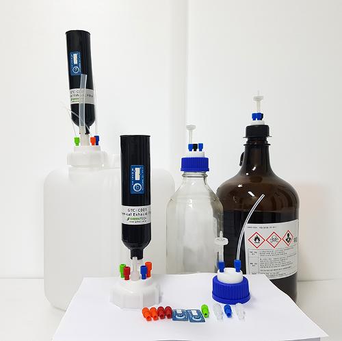 안전캡 / HPLC 안전캡 / 용매병 안전캡 / 폐액용 안전캡 ( Safety cap for HPLC Mobile Phase, waste)